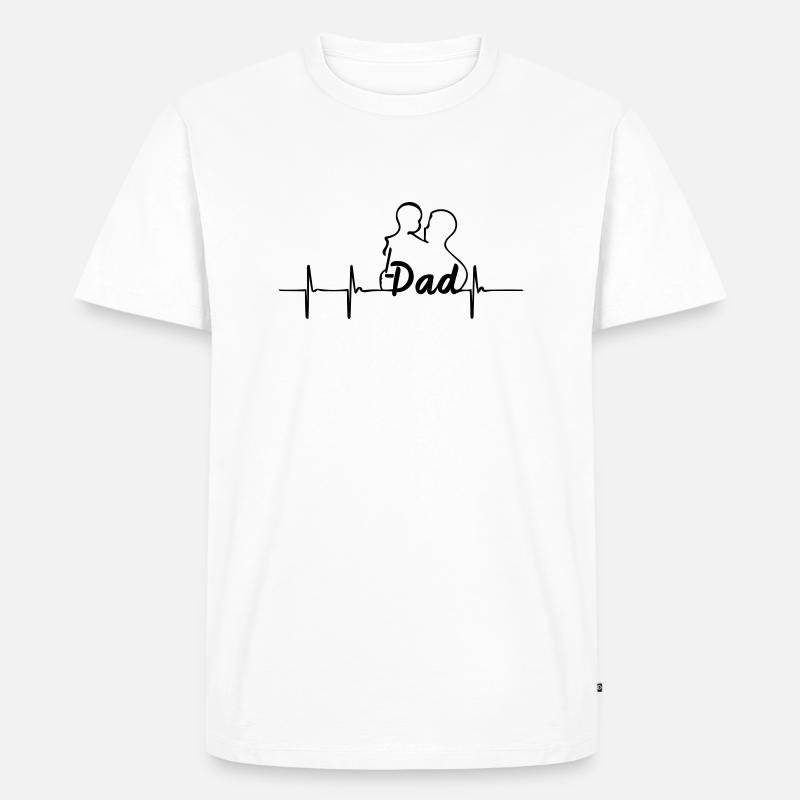Papa - Männer Premium Bio T-Shirt - Weiß