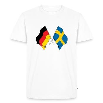 Drapeau de l’Allemagne et drapeau de la Suède - T-shirt Premium bio Homme - blanc - Devant - Nico (187cm)