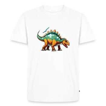 Friendly Stegosaurus - Men's Premium Organic T-Shirt - white - Front - Nico (187cm)