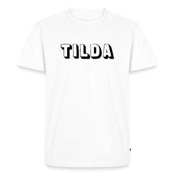 Nom - Tilda - T-shirt Premium bio Homme - blanc - Devant - Nico (187cm)