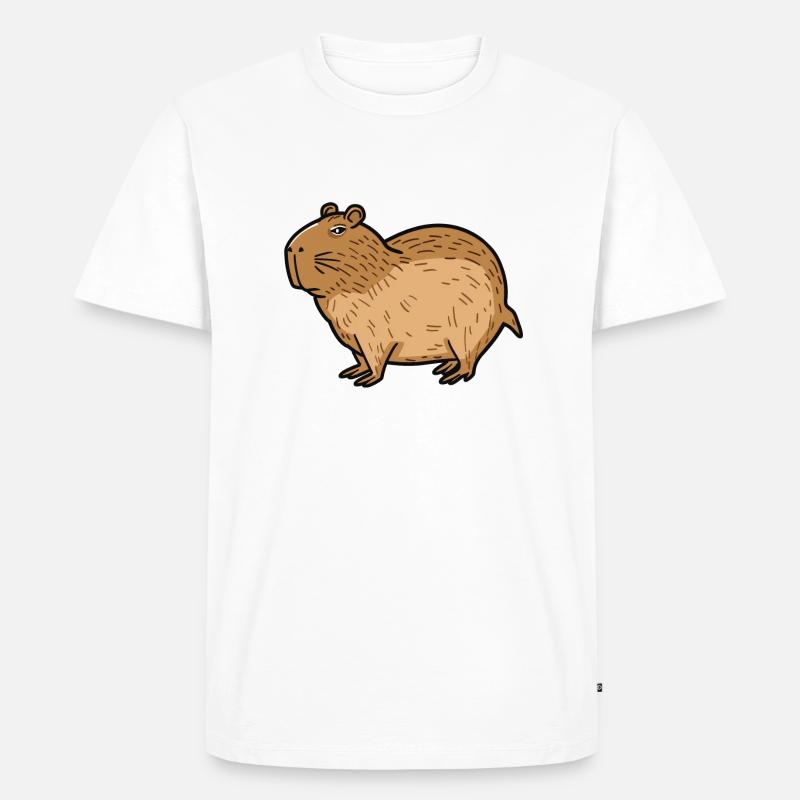 Capybara - Männer Premium Bio T-Shirt - Weiß