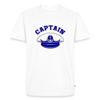 Casquette de marin Capitaine - T-shirt Premium bio Homme - blanc - Devant - Nico (187cm)