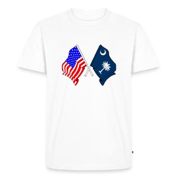 Drapeau : États-Unis et État de Caroline du Sud - T-shirt Premium bio Homme - blanc - Devant - Nico (187cm)