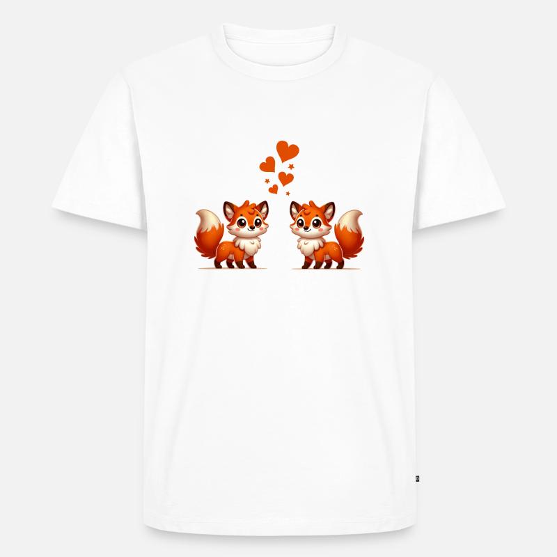 fuchs comic love - Männer Premium Bio T-Shirt - Weiß