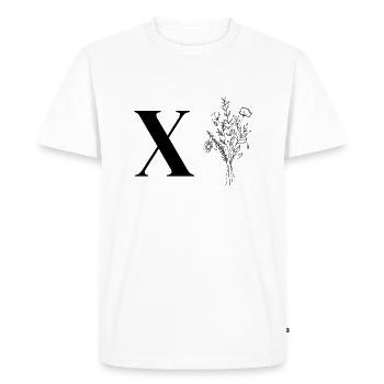 Lette X fleurs minimalistes - T-shirt Premium bio Homme - blanc - Devant - Nico (187cm)
