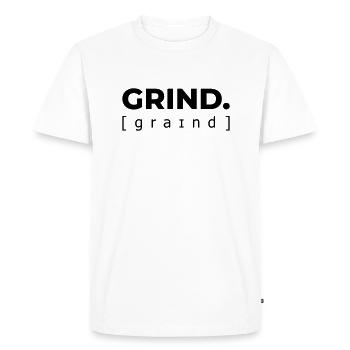CROÛTE. [grainé] - T-shirt Premium bio Homme - blanc - Devant - Nico (187cm)