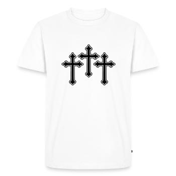 Croix Symbole Christianisme - T-shirt Premium bio Homme - blanc - Devant - Nico (187cm)
