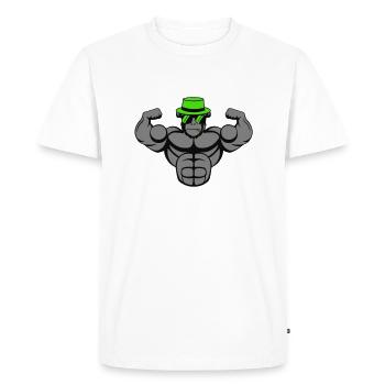 Gorille fort - T-shirt Premium bio Homme - blanc - Devant - Nico (187cm)