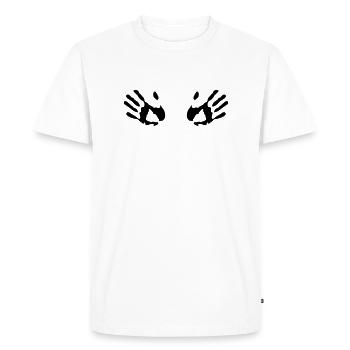 empreintes de mains - T-shirt Premium bio Homme - blanc - Devant - Nico (187cm)