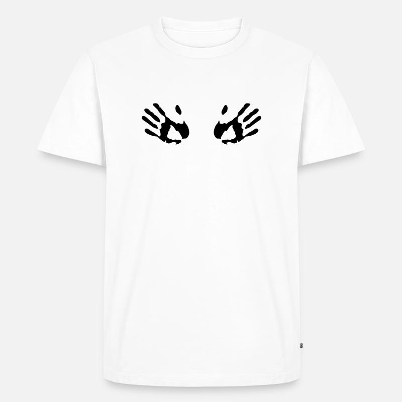 handabdrücke - Männer Premium Bio T-Shirt - Weiß