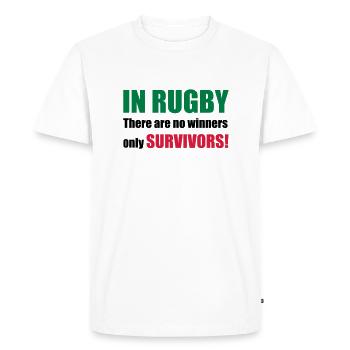 rugby - T-shirt Premium bio Homme - blanc - Devant - Nico (187cm)