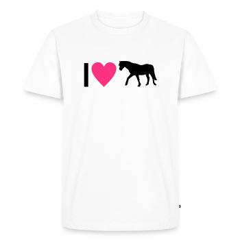 horse - Men's Premium Organic T-Shirt - white - Front - Nico (187cm)