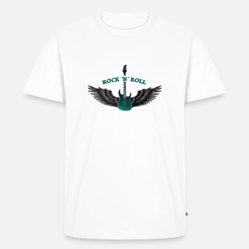 ROCK N ROLL - Männer Premium Bio T-Shirt - Weiß