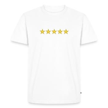 5 Star - Men's Premium Organic T-Shirt - white - Front - Nico (187cm)