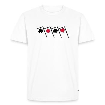 Pokern Poker all in Texas Holdem Karten Shirt - T-shirt Premium bio Homme - blanc - Devant - Nico (187cm)