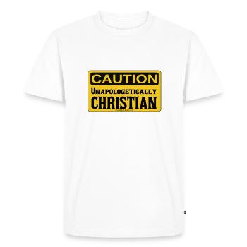 Unapologetically Christian - Men's Premium Organic T-Shirt - white - Front - Nico (187cm)