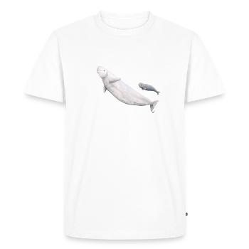 Beluga white whale and its brood - Beluga and calf - Men's Premium Organic T-Shirt - white - Front - Nico (187cm)