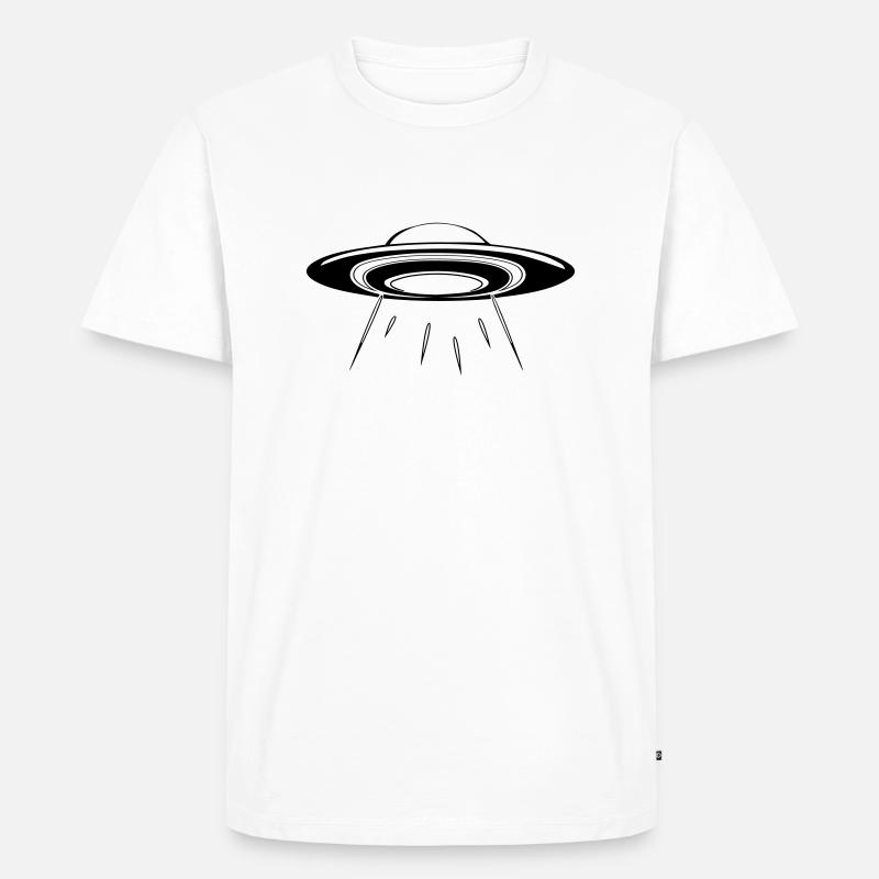 ufo fliegen - Männer Premium Bio T-Shirt - Weiß