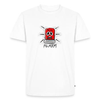 Alarm2 - Men's Premium Organic T-Shirt - white - Front - Nico (187cm)