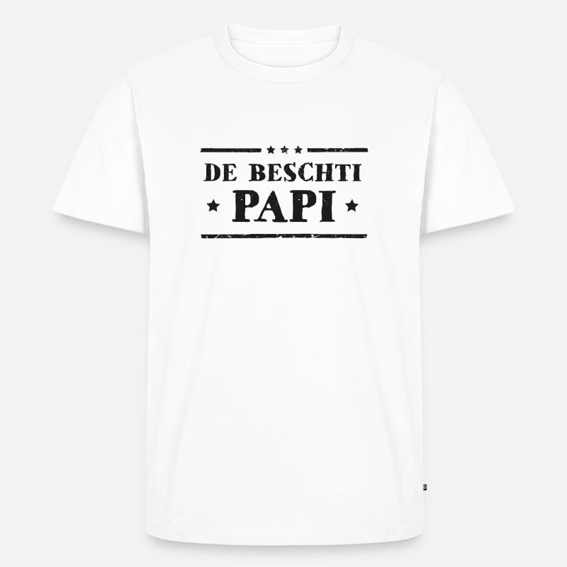 Schweizerdeutsch bester Papa - Männer Premium Bio T-Shirt - Weiß