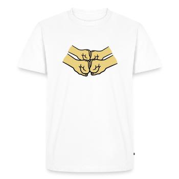 Équipage à 4 mains - T-shirt Premium bio Homme - blanc - Devant - Nico (187cm)