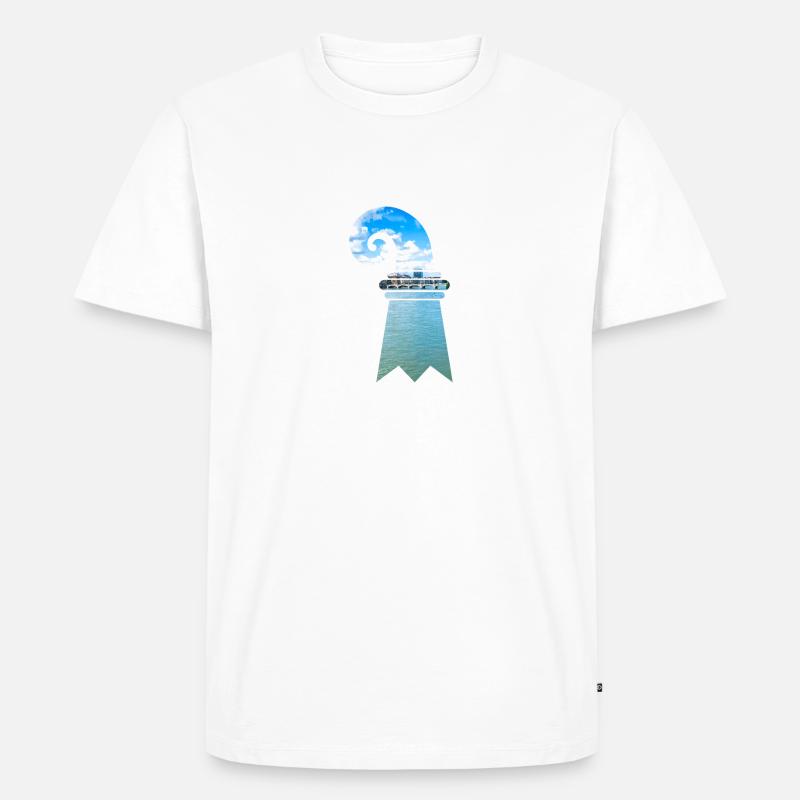 Baslerstab - Männer Premium Bio T-Shirt - Weiß
