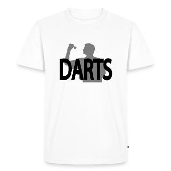 Darts Dart - Men's Premium Organic T-Shirt - white - Front - Nico (187cm)