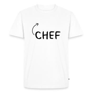 Chef travail humour cadeau - T-shirt Premium bio Homme - blanc - Devant - Nico (187cm)