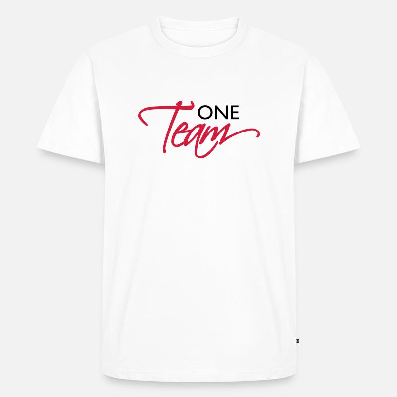 One Team Crew - Männer Premium Bio T-Shirt - Weiß