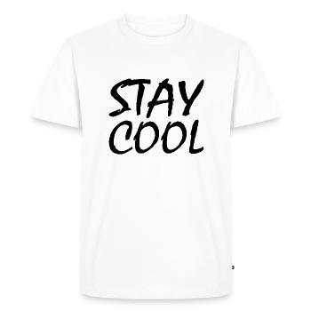 Stay cool - Men's Premium Organic T-Shirt - white - Front - Nico (187cm)
