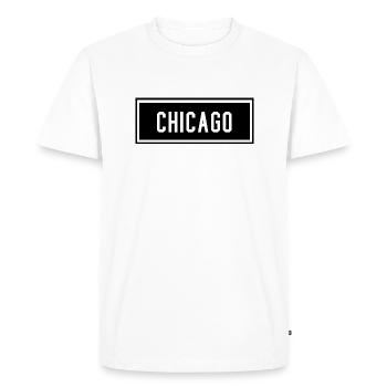 Chicago - Men's Premium Organic T-Shirt - white - Front - Nico (187cm)