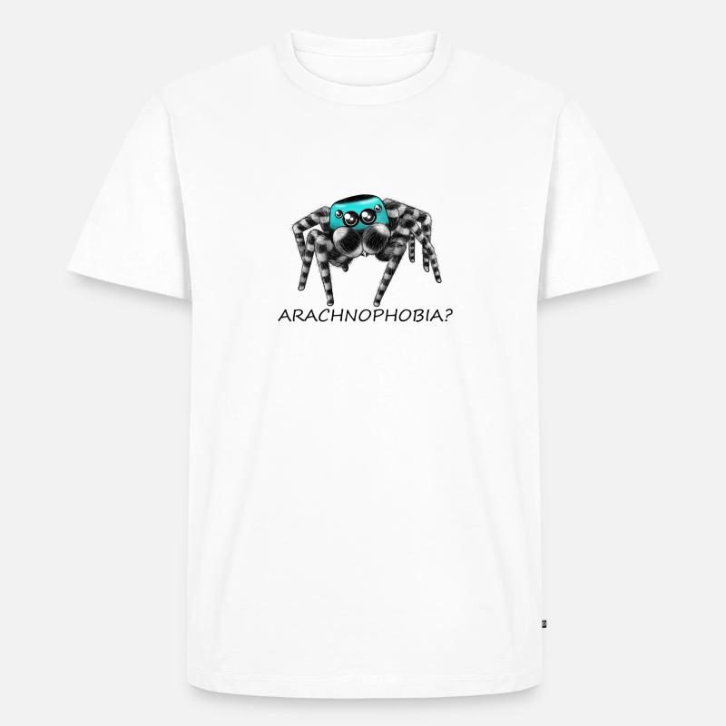 Arachnophobia? - Männer Premium Bio T-Shirt - Weiß
