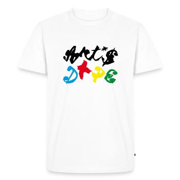 I LOVE ARTS - T-shirt Premium bio Homme - blanc - Devant - Nico (187cm)