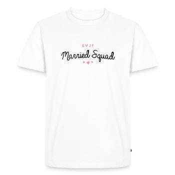T-shirt EVJF "Married Squad" - T-shirt Premium bio Homme - blanc - Devant - Nico (187cm)