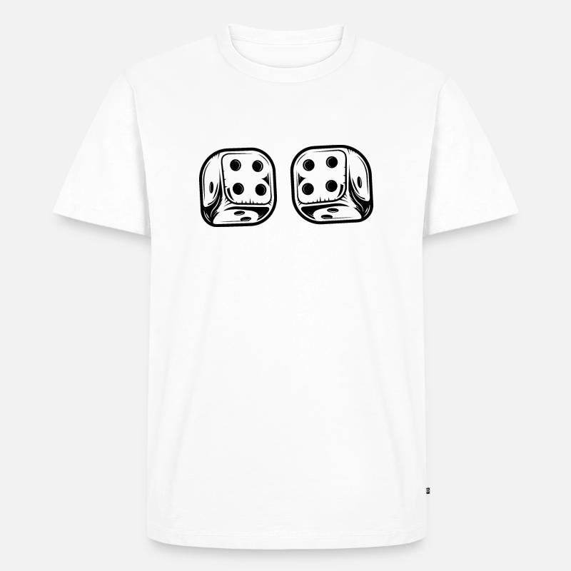 boardgame chess backgammon game night - Männer Premium Bio T-Shirt - Weiß