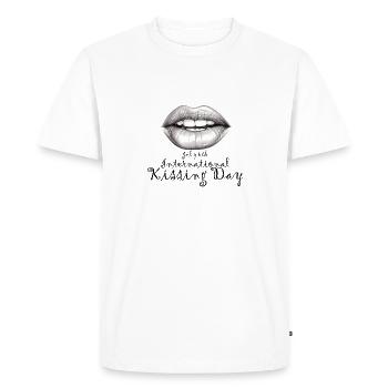 Journée internationale du baiser - T-shirt Premium bio Homme - blanc - Devant - Nico (187cm)