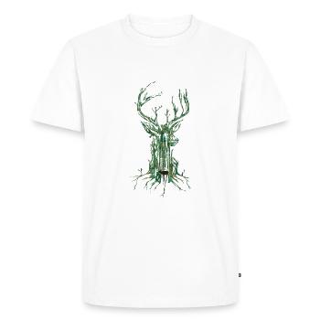 Deer Tree - Men's Premium Organic T-Shirt - white - Front - Nico (187cm)