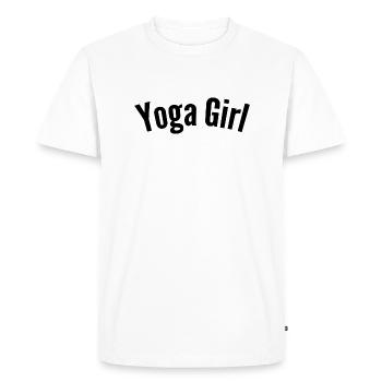 Fille de yoga - T-shirt Premium bio Homme - blanc - Devant - Nico (187cm)