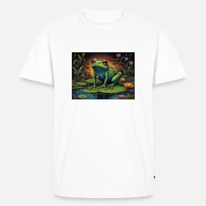 Frosch - Männer Premium Bio T-Shirt - Weiß