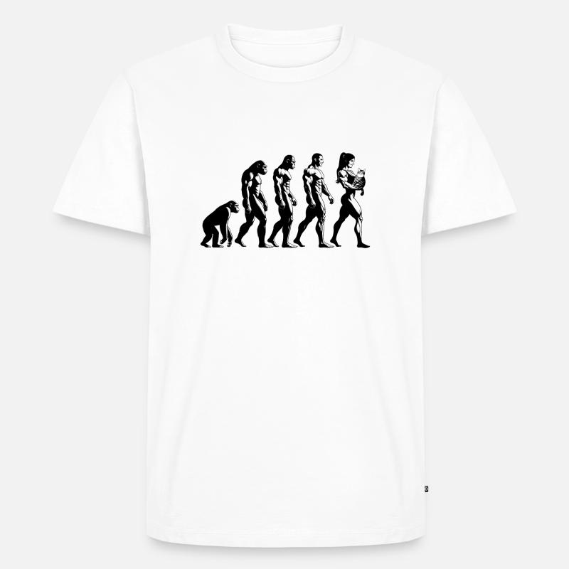 Fitness Evolution - Männer Premium Bio T-Shirt - Weiß