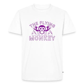 Le singe volant - T-shirt Premium bio Homme - blanc - Devant - Nico (187cm)