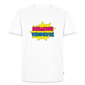 MEILLEURE VENDEUSE - T-shirt Premium bio Homme - blanc - Devant - Nico (187cm)
