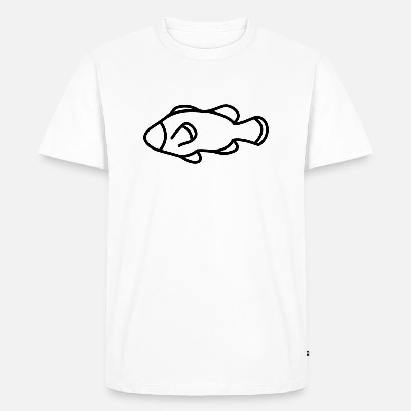 Fisch - Männer Premium Bio T-Shirt - Weiß