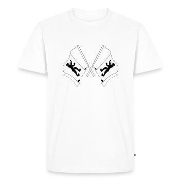 Deux drapeaux Appenzell Rhodes-Intérieures, Suisse - T-shirt Premium bio Homme - blanc - Devant - Nico (187cm)
