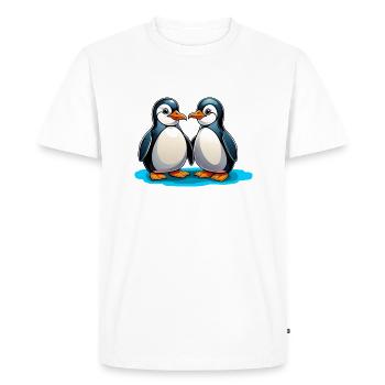 Two penguins - Men's Premium Organic T-Shirt - white - Front - Nico (187cm)