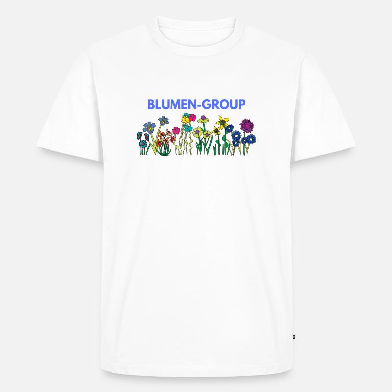 BLUMEN GROUP - Männer Premium Bio T-Shirt - Weiß