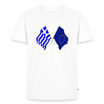 Drapeau de la Grèce, drapeau de l’Europe - T-shirt Premium bio Homme - blanc - Devant - Nico (187cm)