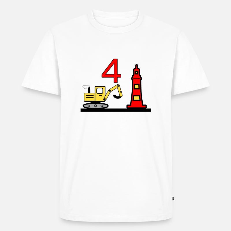 Bagger - Männer Premium Bio T-Shirt - Weiß