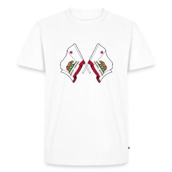 Deux drapeaux ont traversé la Californie - T-shirt Premium bio Homme - blanc - Devant - Nico (187cm)