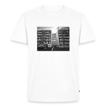 On the Block D1 - Men's Premium Organic T-Shirt - white - Front - Nico (187cm)
